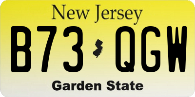 NJ license plate B73QGW