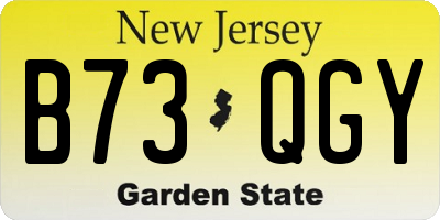 NJ license plate B73QGY