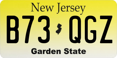 NJ license plate B73QGZ