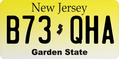 NJ license plate B73QHA
