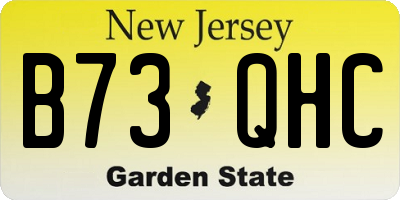 NJ license plate B73QHC