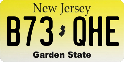 NJ license plate B73QHE