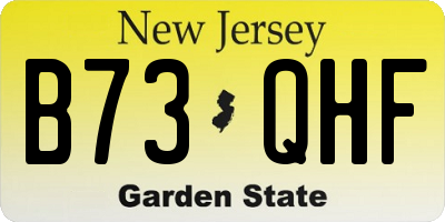 NJ license plate B73QHF