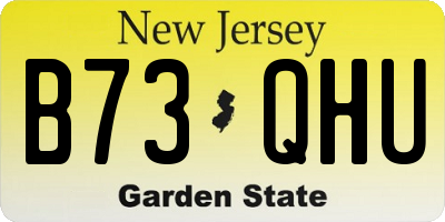 NJ license plate B73QHU