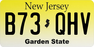 NJ license plate B73QHV