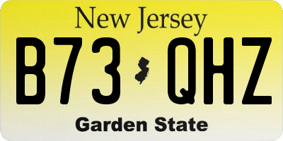 NJ license plate B73QHZ