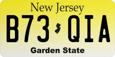 NJ license plate B73QIA