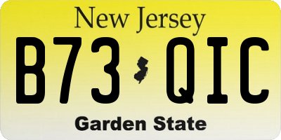 NJ license plate B73QIC