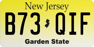 NJ license plate B73QIF