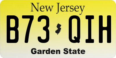 NJ license plate B73QIH