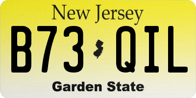 NJ license plate B73QIL