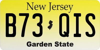 NJ license plate B73QIS
