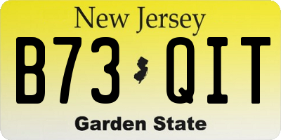 NJ license plate B73QIT