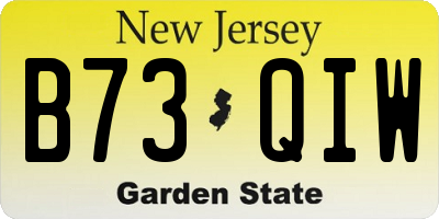 NJ license plate B73QIW