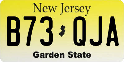 NJ license plate B73QJA