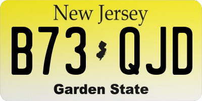NJ license plate B73QJD