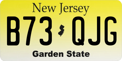 NJ license plate B73QJG
