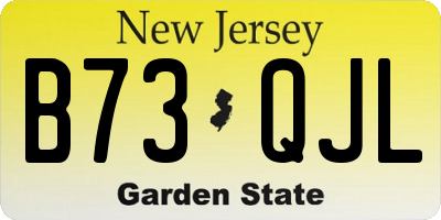NJ license plate B73QJL