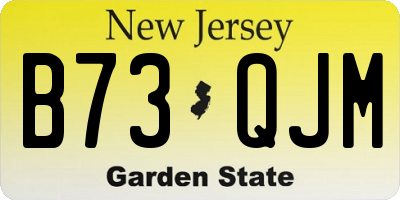 NJ license plate B73QJM