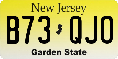 NJ license plate B73QJO