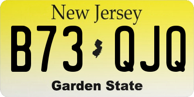 NJ license plate B73QJQ