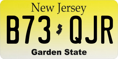 NJ license plate B73QJR