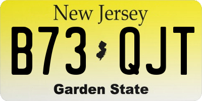 NJ license plate B73QJT