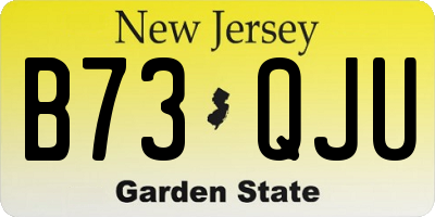 NJ license plate B73QJU