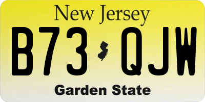 NJ license plate B73QJW