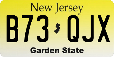 NJ license plate B73QJX