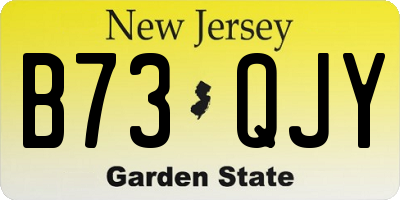 NJ license plate B73QJY