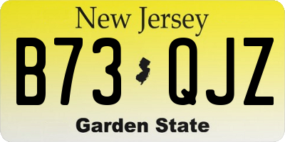 NJ license plate B73QJZ