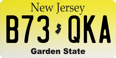NJ license plate B73QKA