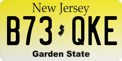 NJ license plate B73QKE