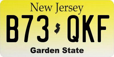 NJ license plate B73QKF