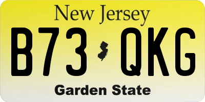 NJ license plate B73QKG