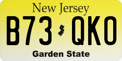 NJ license plate B73QKO