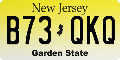 NJ license plate B73QKQ