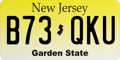 NJ license plate B73QKU