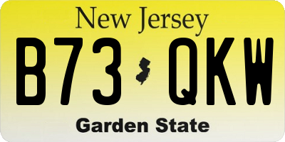 NJ license plate B73QKW