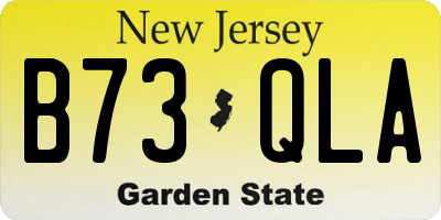 NJ license plate B73QLA