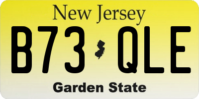 NJ license plate B73QLE
