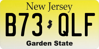 NJ license plate B73QLF