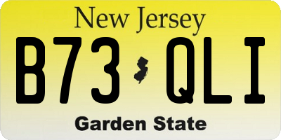 NJ license plate B73QLI