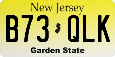 NJ license plate B73QLK