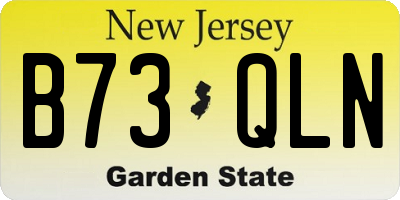 NJ license plate B73QLN