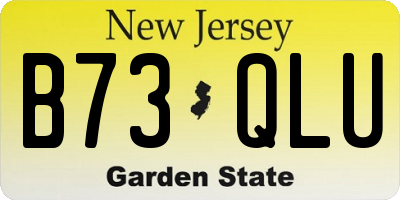 NJ license plate B73QLU