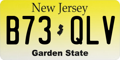 NJ license plate B73QLV