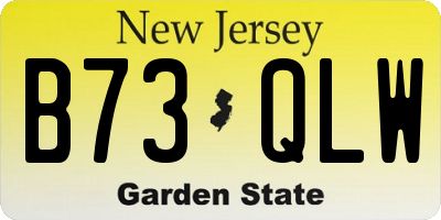 NJ license plate B73QLW