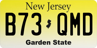 NJ license plate B73QMD